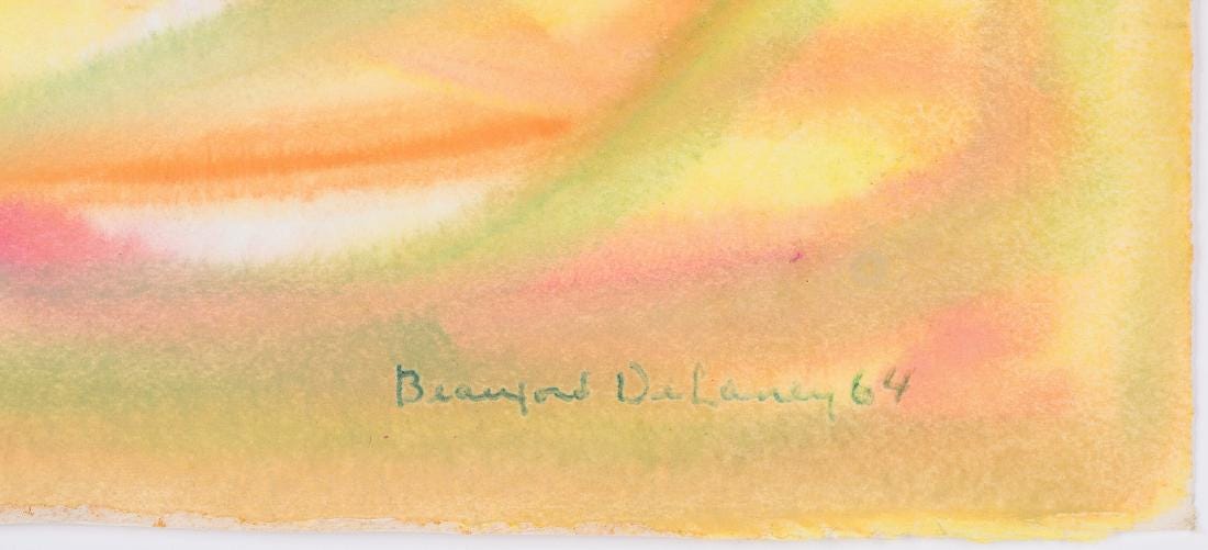 Lot 484: Beauford Delaney Estate, Abstract on Paper No. 351