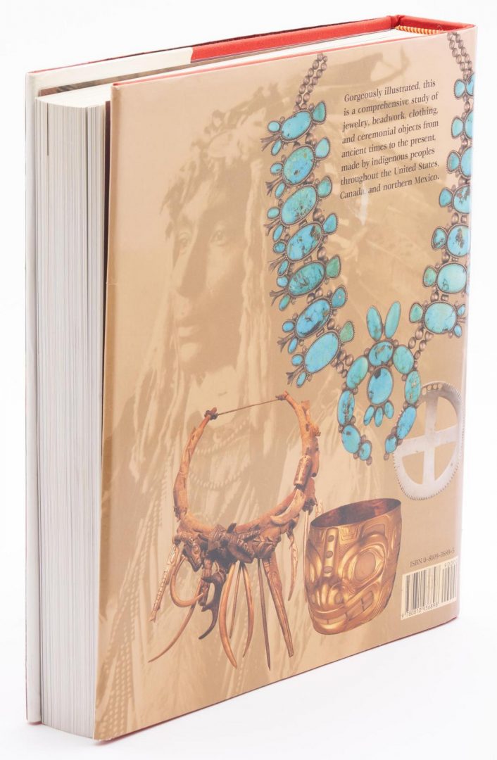 Lot 1122: 3 Native American Jewelry Related Items, Jerry Roan Eagle Katsina Bolo, Cuff Bracelet, & Book