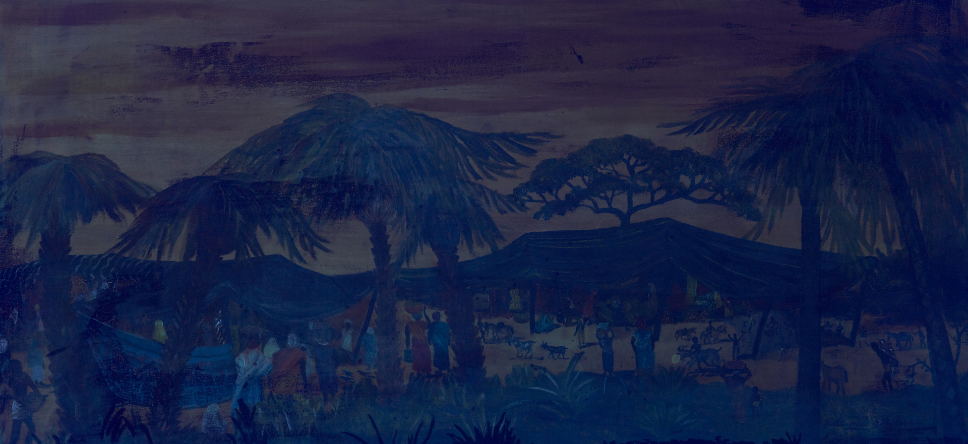 Lot 105: Helen LaFrance Painting, African Scene