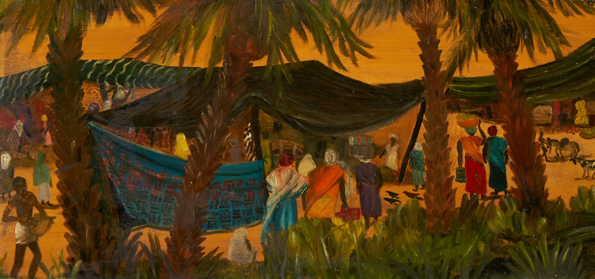 Lot 105: Helen LaFrance Painting, African Scene