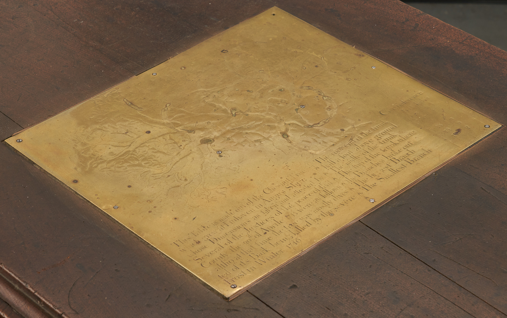 Lot 168: Scottish Chestnut Pembroke Table with provenance plaque