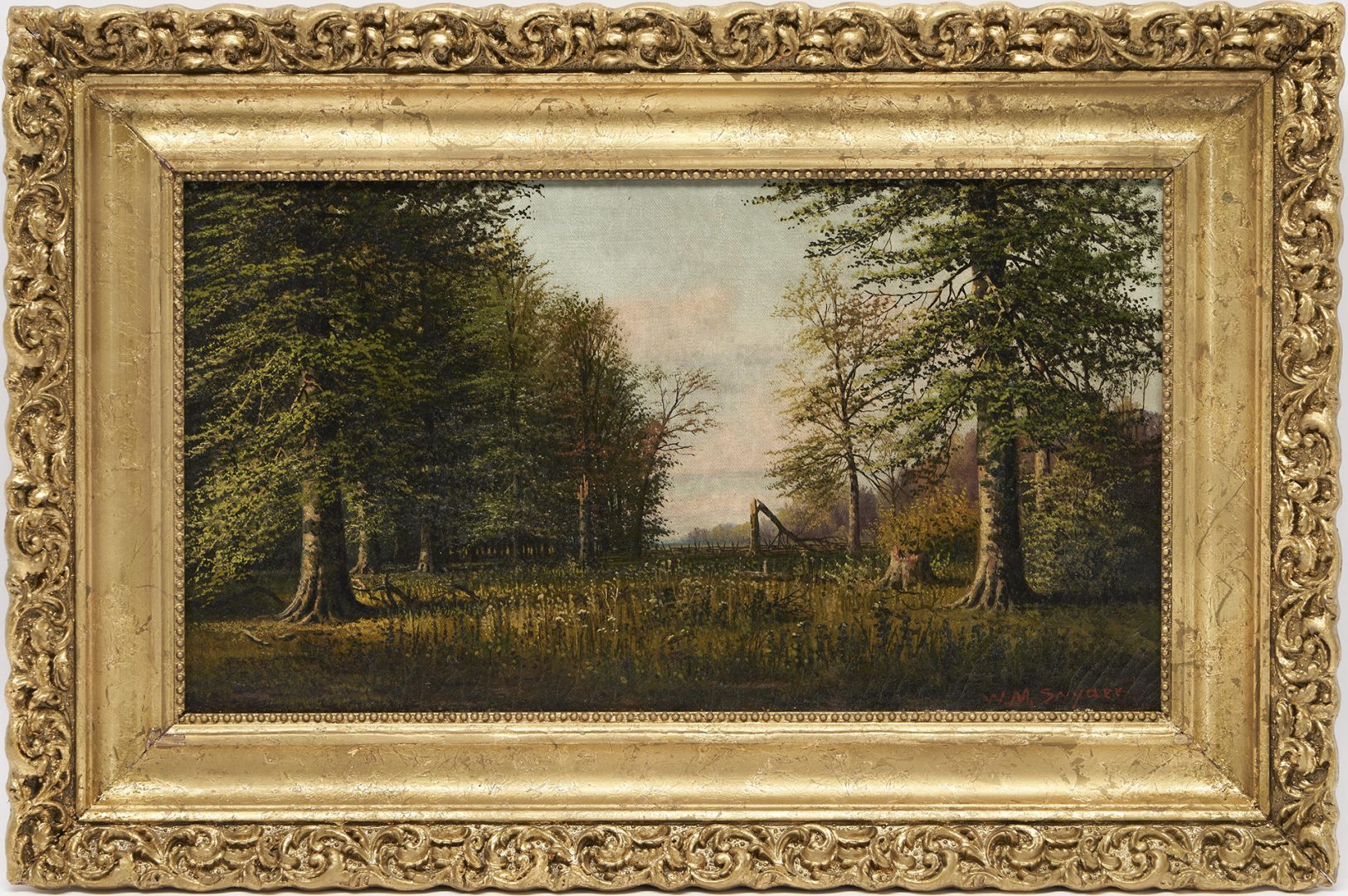 Lot 193: William McKendree Snyder Landscape Painting, Grassy Meadow