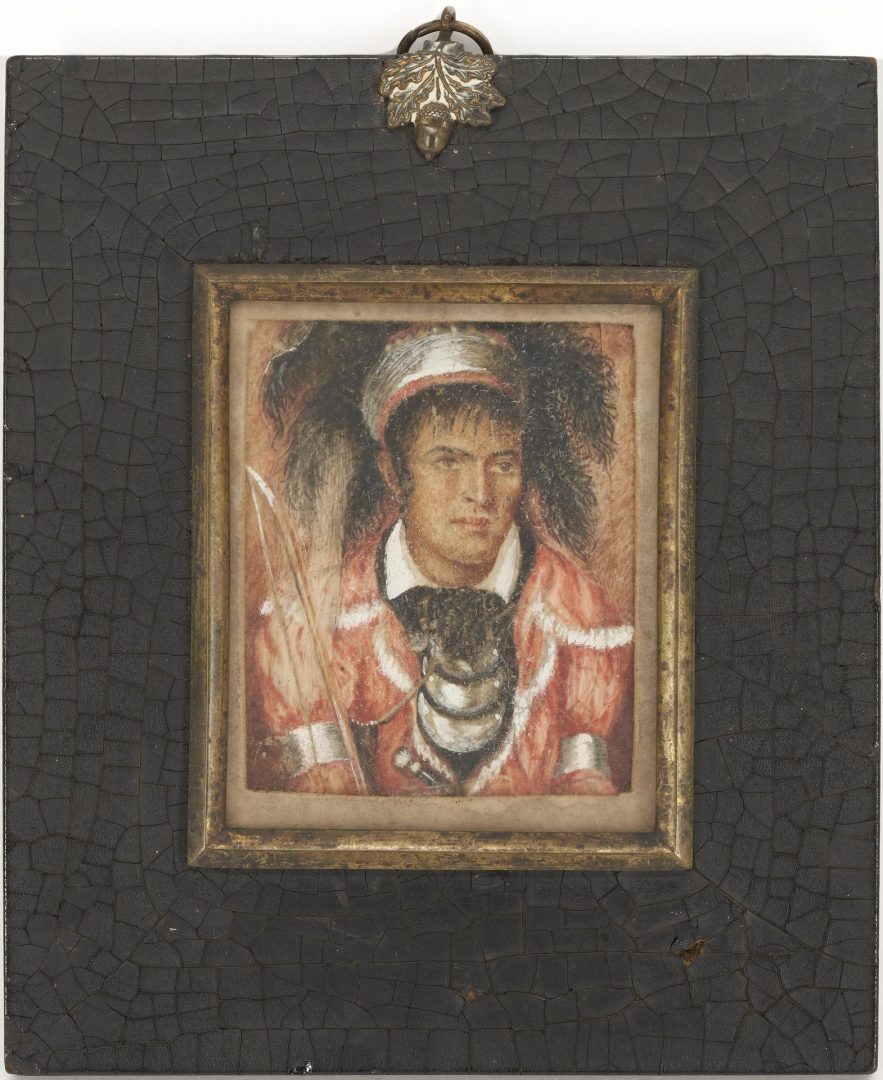 Lot 230: 1830 Tennessee Portrait Miniature of Kinheche, Chickasaw Indian