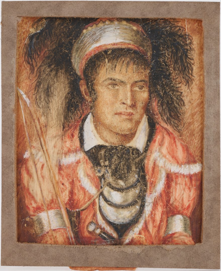Lot 230: 1830 Tennessee Portrait Miniature of Kinheche, Chickasaw Indian