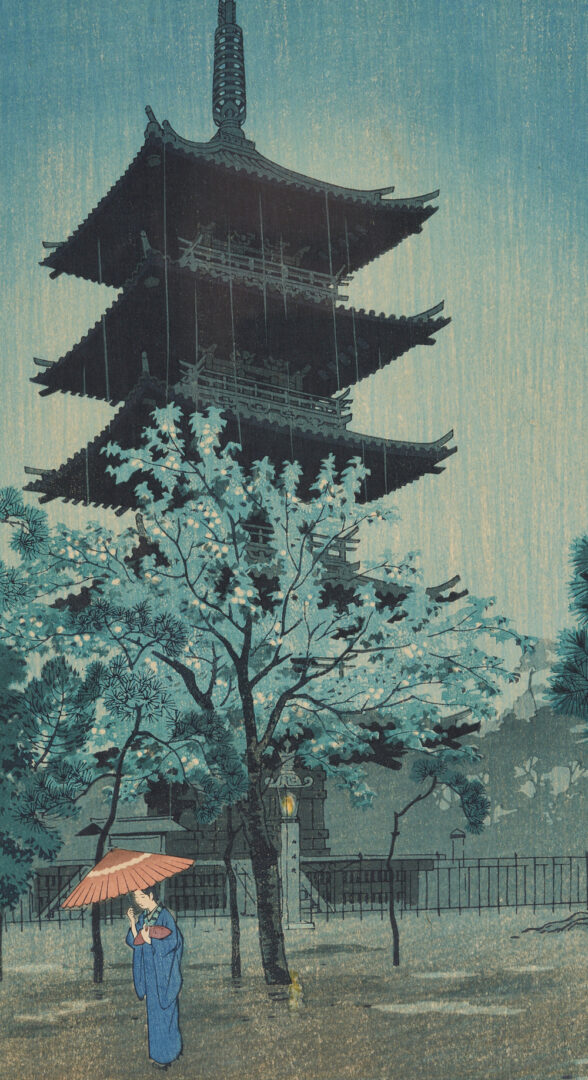 Lot 17: 4 Japanese Shin-Hanga Woodblock Prints incl. Shiro, Shotei, plus 1 Watercolor, Total 5