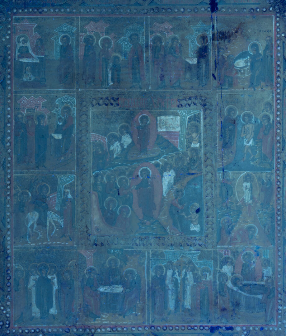 Lot 354: Two Russian Icons,12 Feasts &  St Euphrosyne of Polotsk