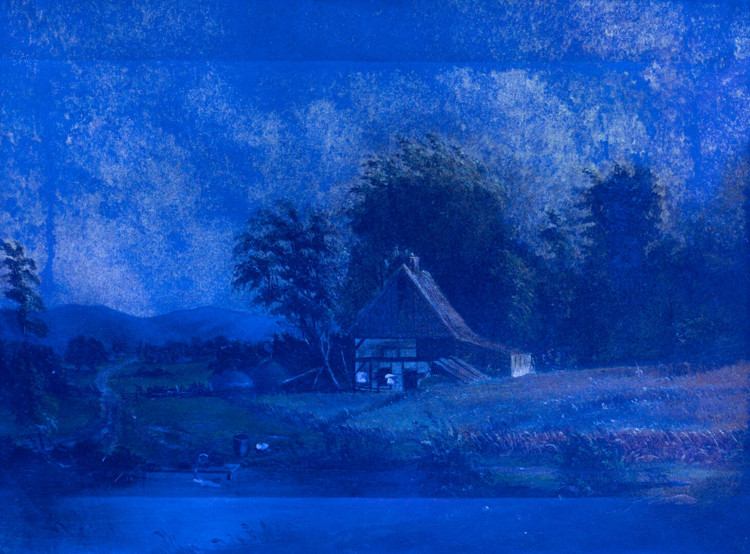 Lot 394: Attr. Job Spencer O/C Landscape Painting, Shenandoah Valley, Circa 1865