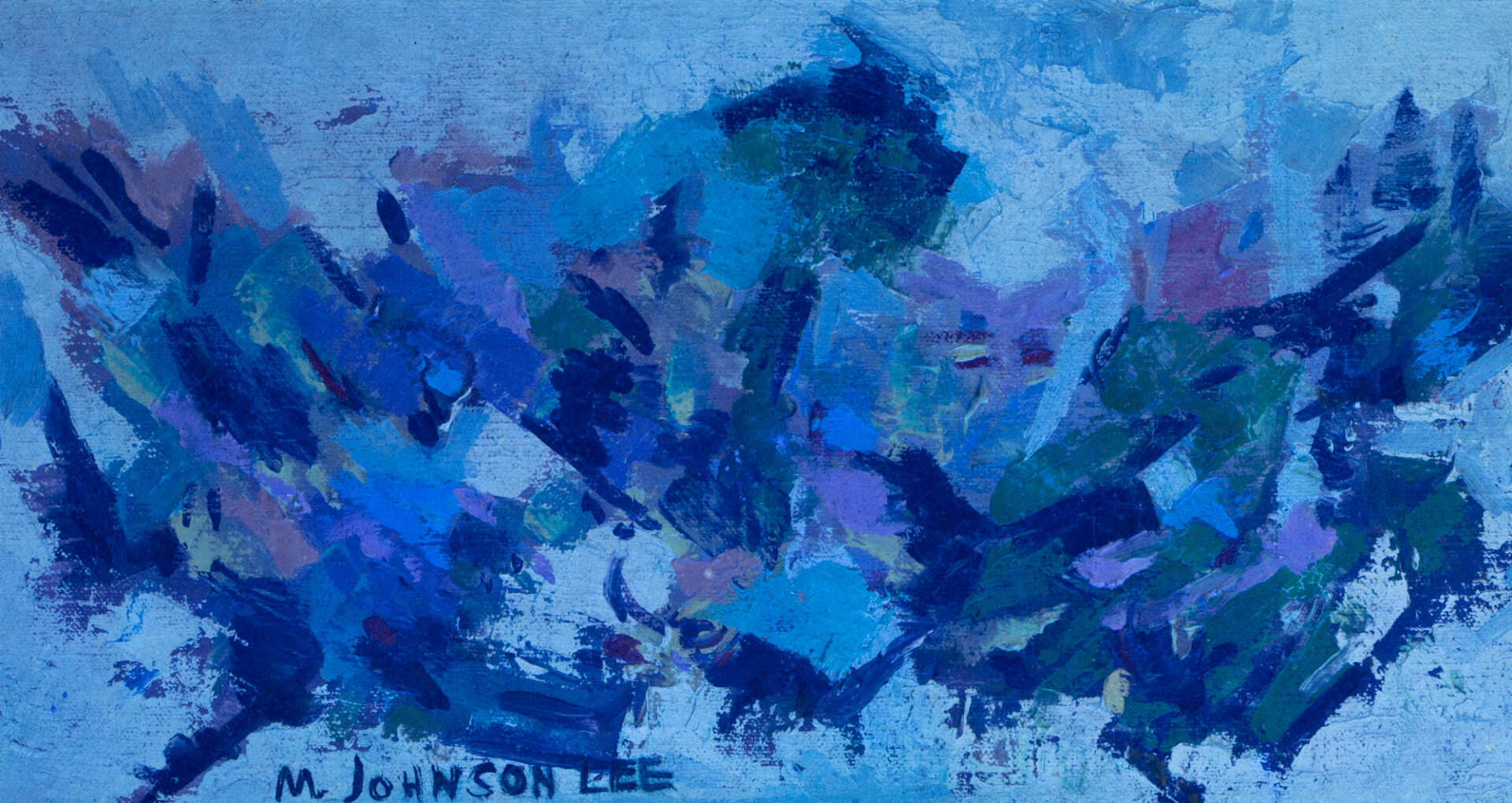 Lot 493: Marjorie Lee O/C Abstract Painting, Hillside