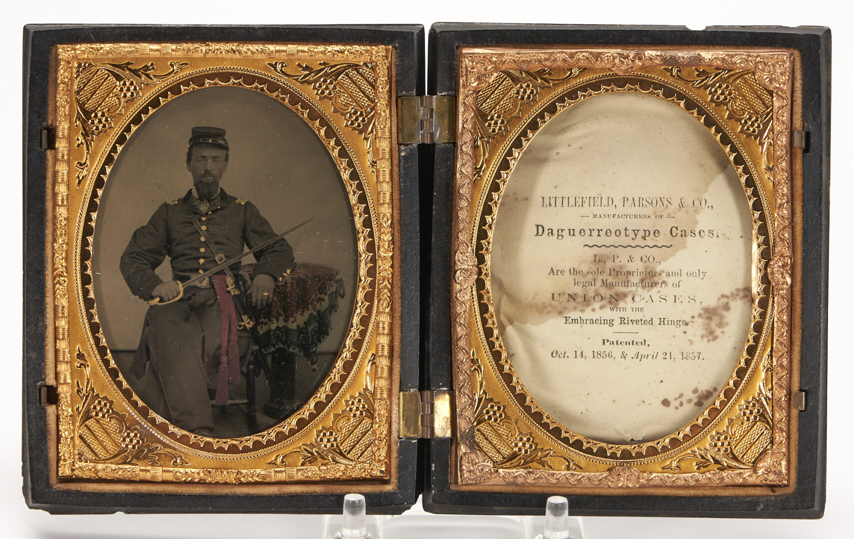 Lot 571: Group of 3 Civil War Related CDVs, incl. TN William Milburn, & Union Officer Ambrotype