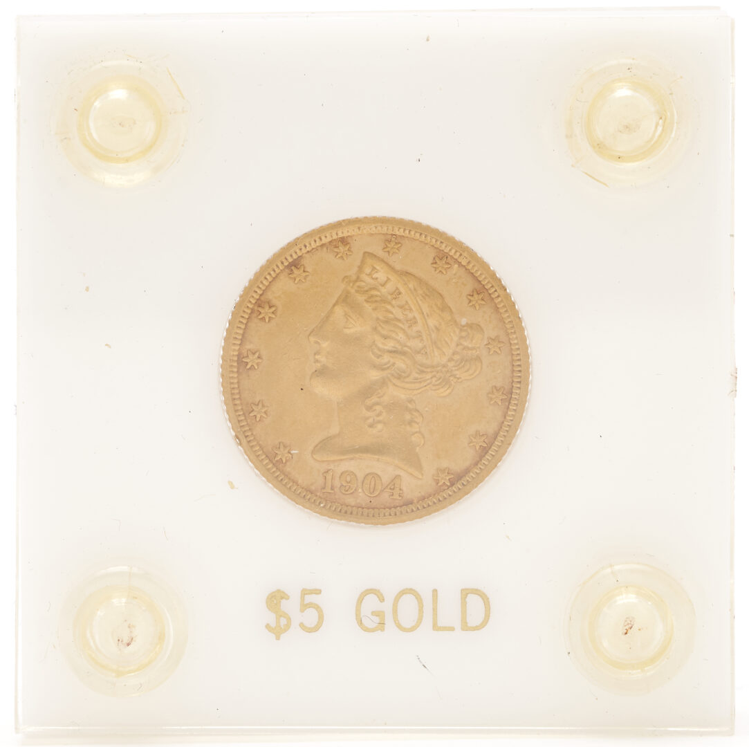 Lot 607: 1904 US $5 Liberty Head Gold Coin