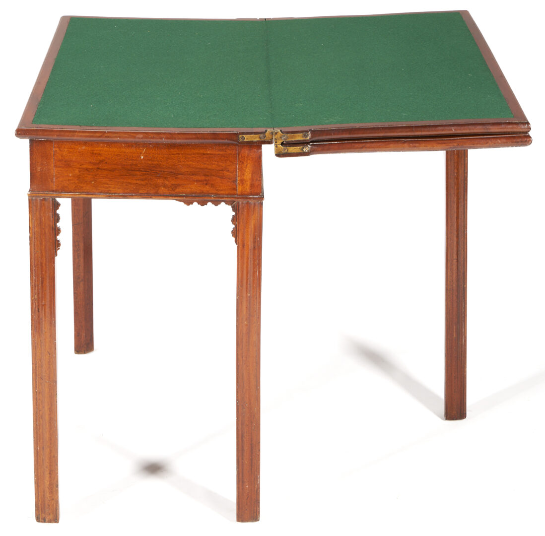 Lot 757: George III Style Mahogany Triple Fold Game / Tea Table