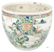 Chinese Famille Verte Porcelain Fish Bowl, $66,000