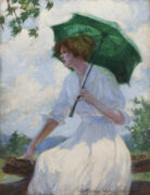 Catherine Wiley O/C, Woman with Green Parasol, $146,400