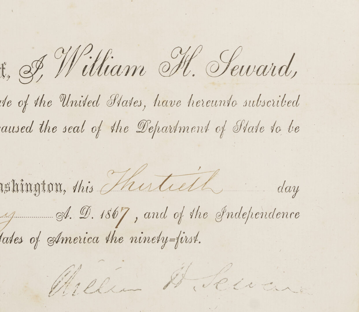 Lot 626: Andrew Johnson Presidential Pardon & Signed Seward Document