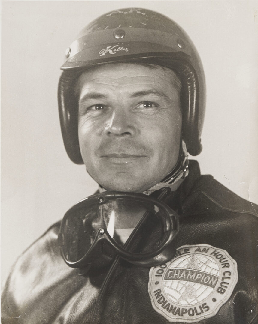 Lot 744: Al Keller Indy 500 Champion 100 Mile an Hour Club Leather Jacket plus Certificate, 1958