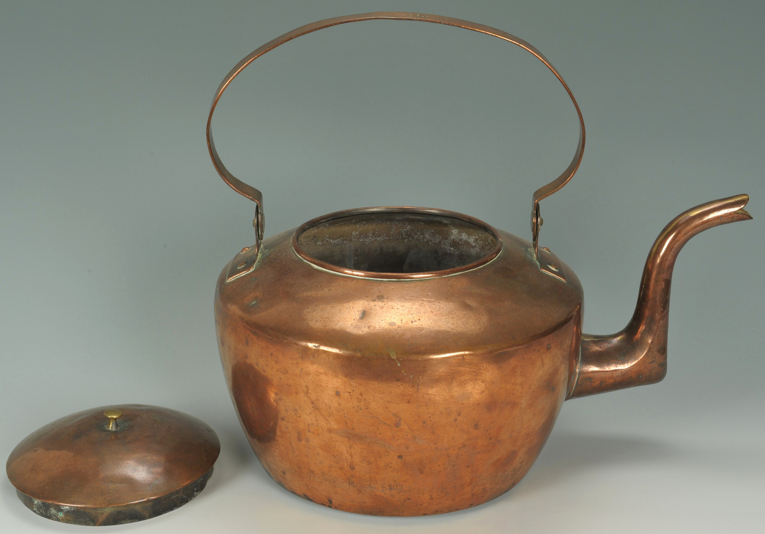 Lot 100: 19th Cent. Candle Mold, Foot Warmer & Copper Kettl