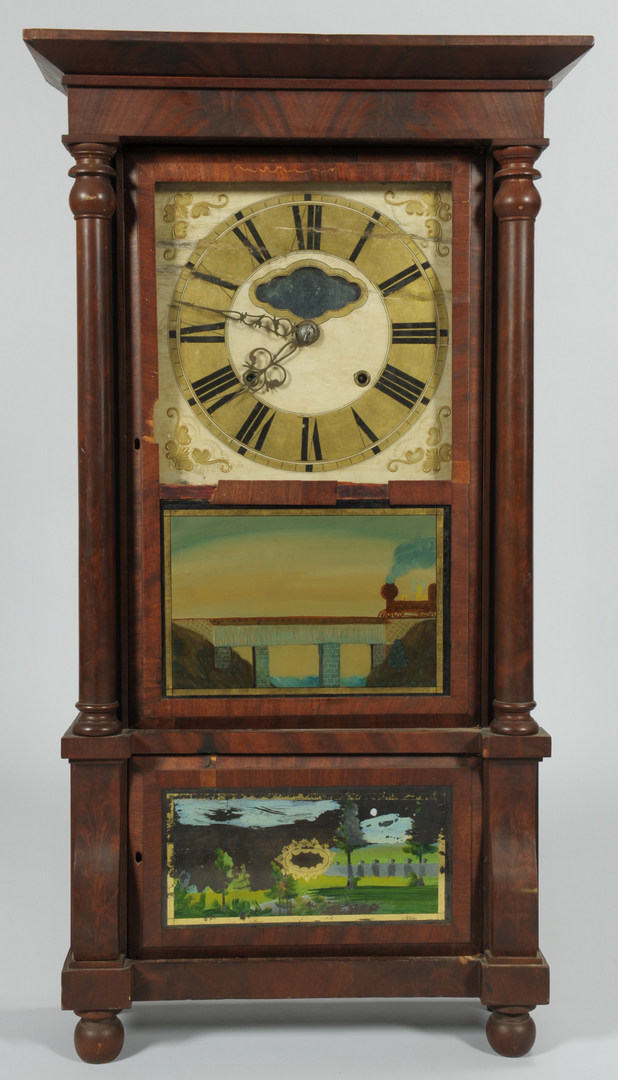 Lot 115: Classical Shelf Clock, Augusta, Georgia label