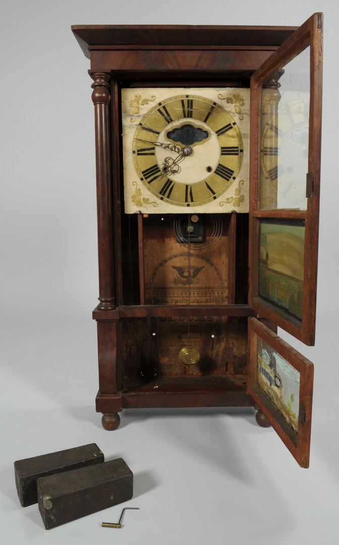 Lot 115: Classical Shelf Clock, Augusta, Georgia label