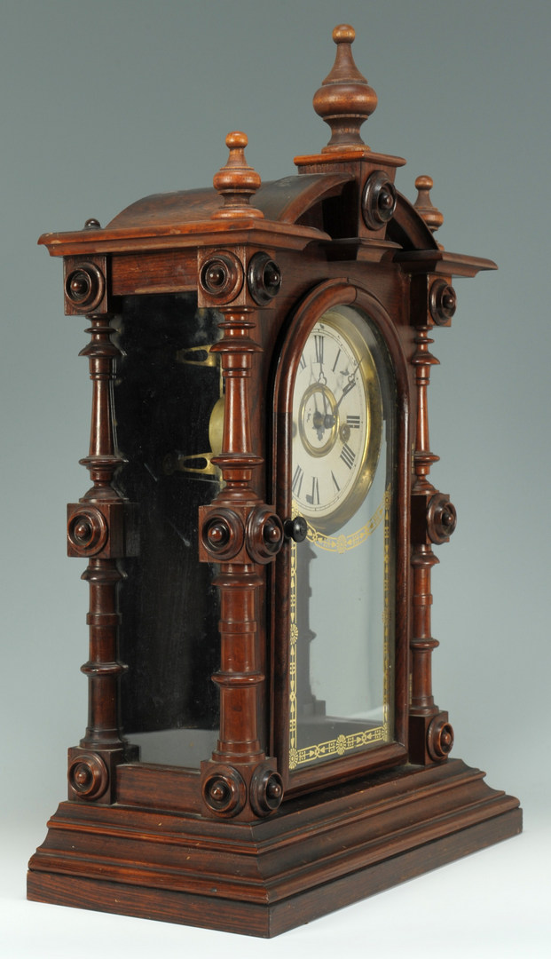 Lot 116: Welch Strong and Co. Rosewood Mantle Clock