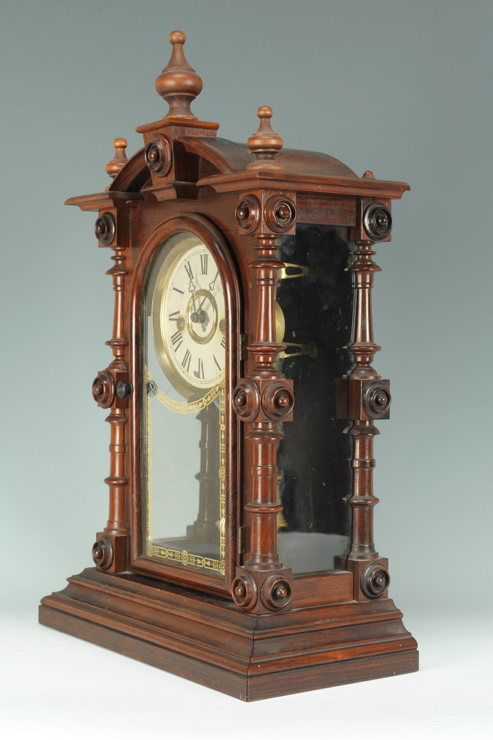 Lot 116: Welch Strong and Co. Rosewood Mantle Clock