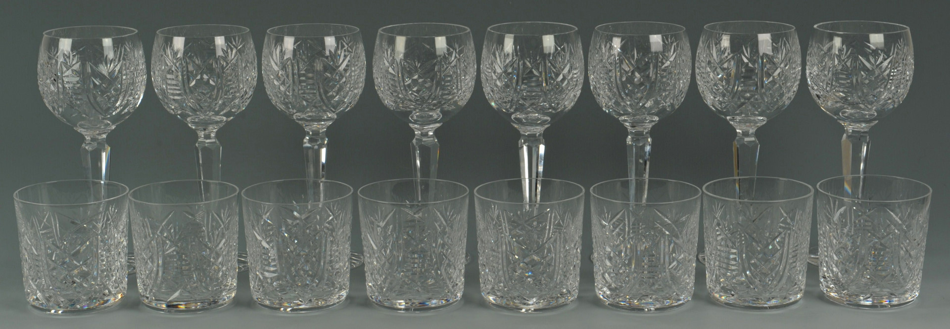 Lot 118: Waterford Clare Crystal Wine Hocks & Tumblers