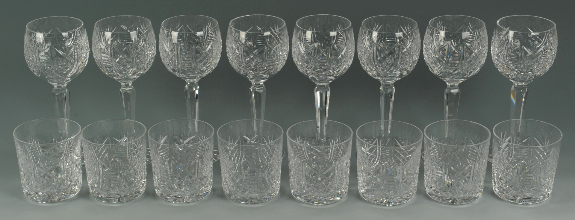 Lot 118: Waterford Clare Crystal Wine Hocks & Tumblers