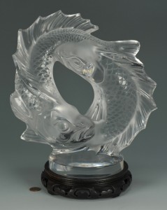 Lot 122: Lalique Fish sculpture, "Deux Poissons"