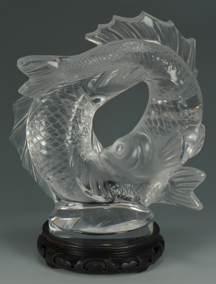 Lot 122: Lalique Fish sculpture, "Deux Poissons"