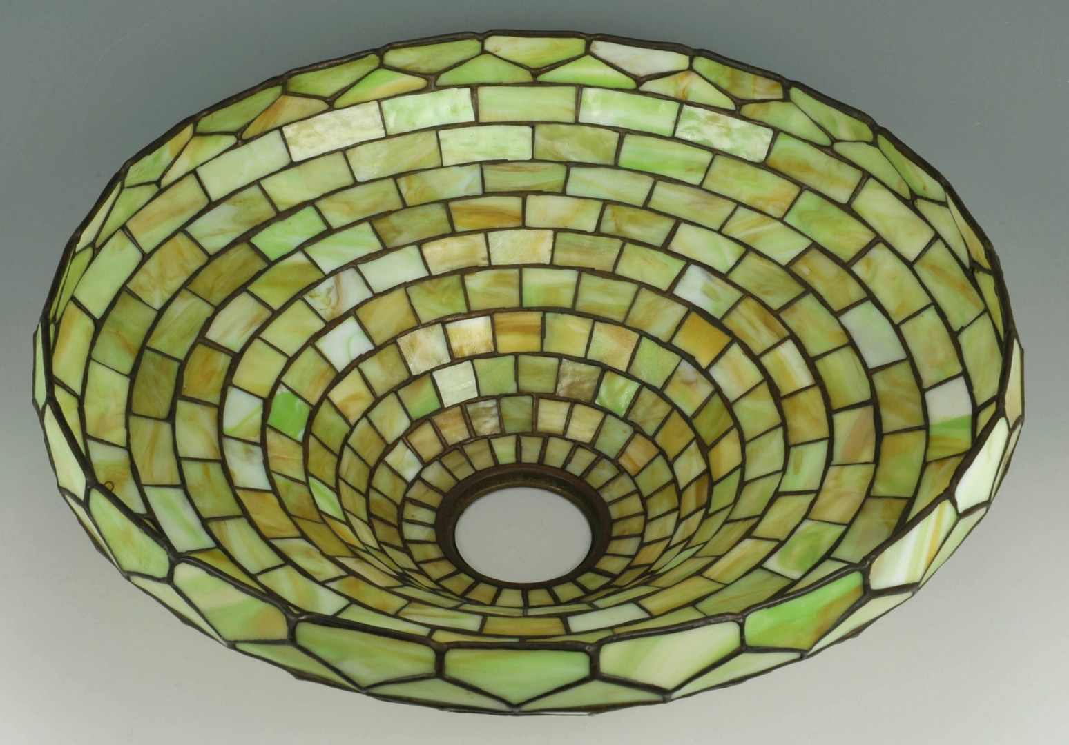 Lot 126: Duffner & Kimberly Art Glass Lamp w/ Green Glass S