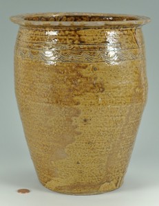 Lot 135: Southern Alkaline Glaze Jar, Wave Design, poss. AL