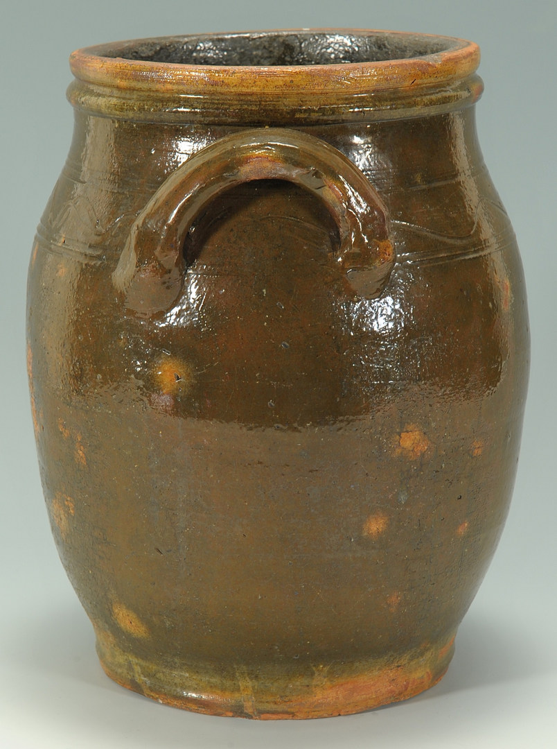 Lot 137: East TN Redware Pottery Jar, attrib. Cain