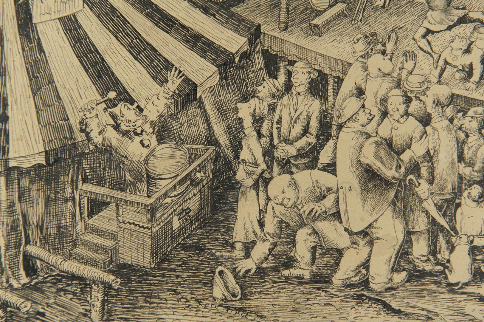 Lot 154: Sepia Ink Drawing, in the manner of Reginald Marsh