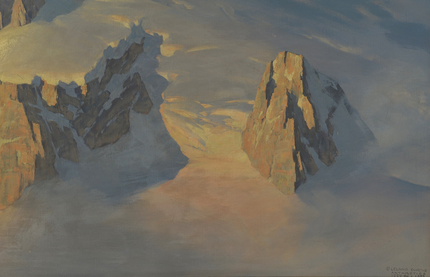 Lot 161: Leland Curtis oil on canvas, Antarctic Scene