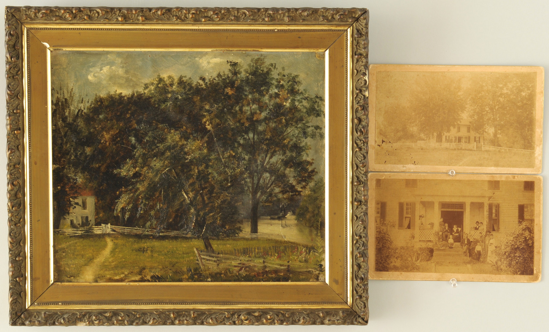 Lot 181: Painting and photos of Richard Alexander home