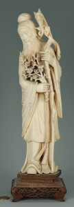 Lot 187: Chinese Carved Ivory Figure On stand