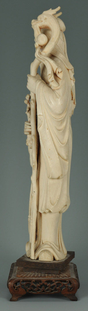 Lot 187: Chinese Carved Ivory Figure On stand
