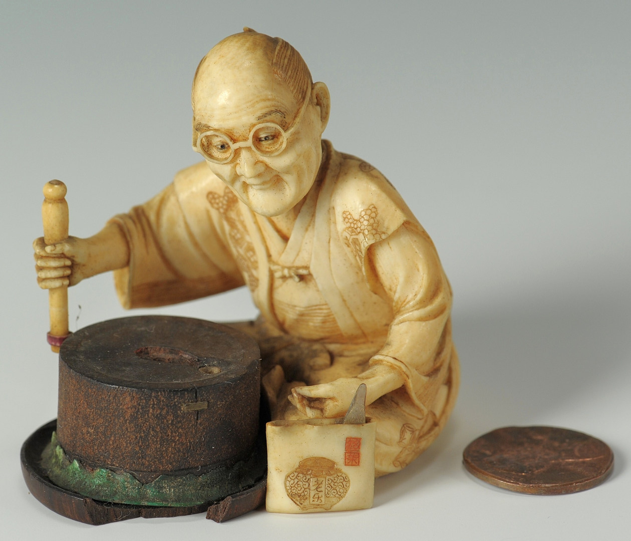 Lot 189: Japanese Ivory Figure, Male w/ glasses