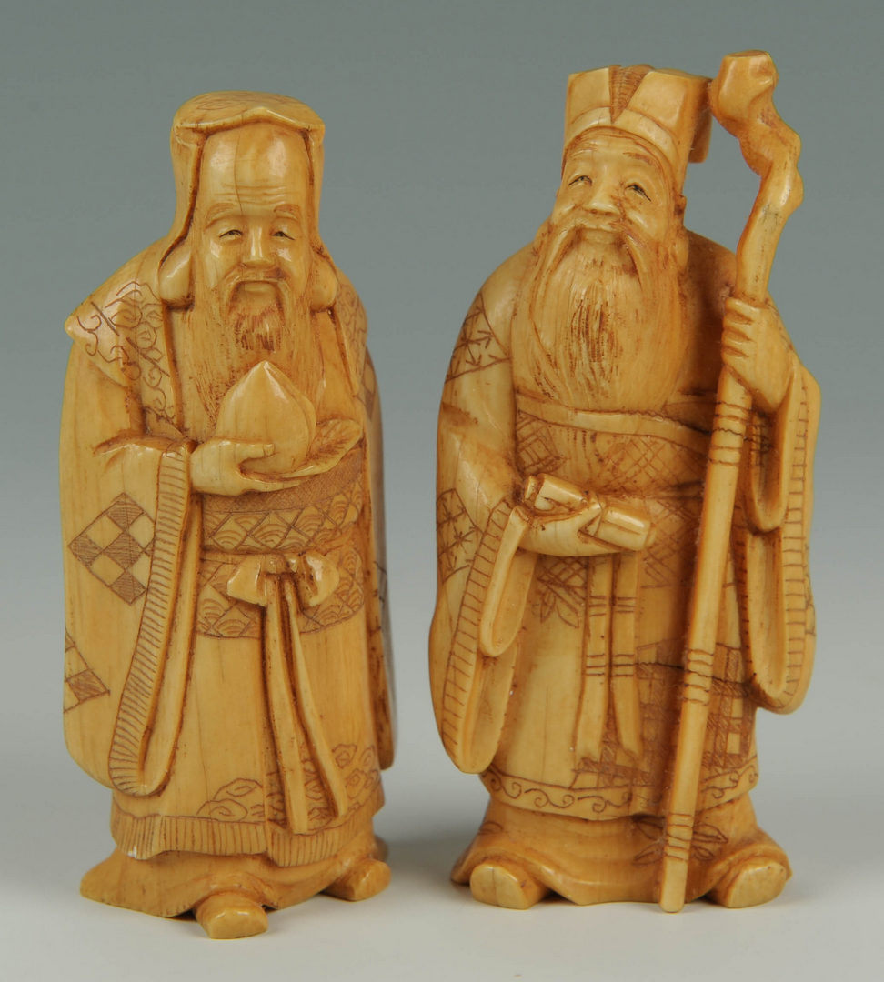 Lot 193: Set of 7 Japanese Carved Ivory Scholars