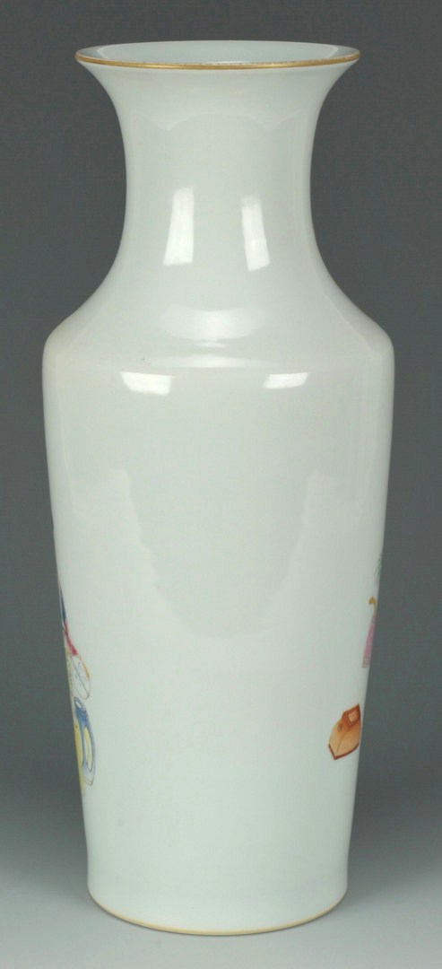 Lot 202: Chinese Famille Rose Porcelain Rouleau Vase