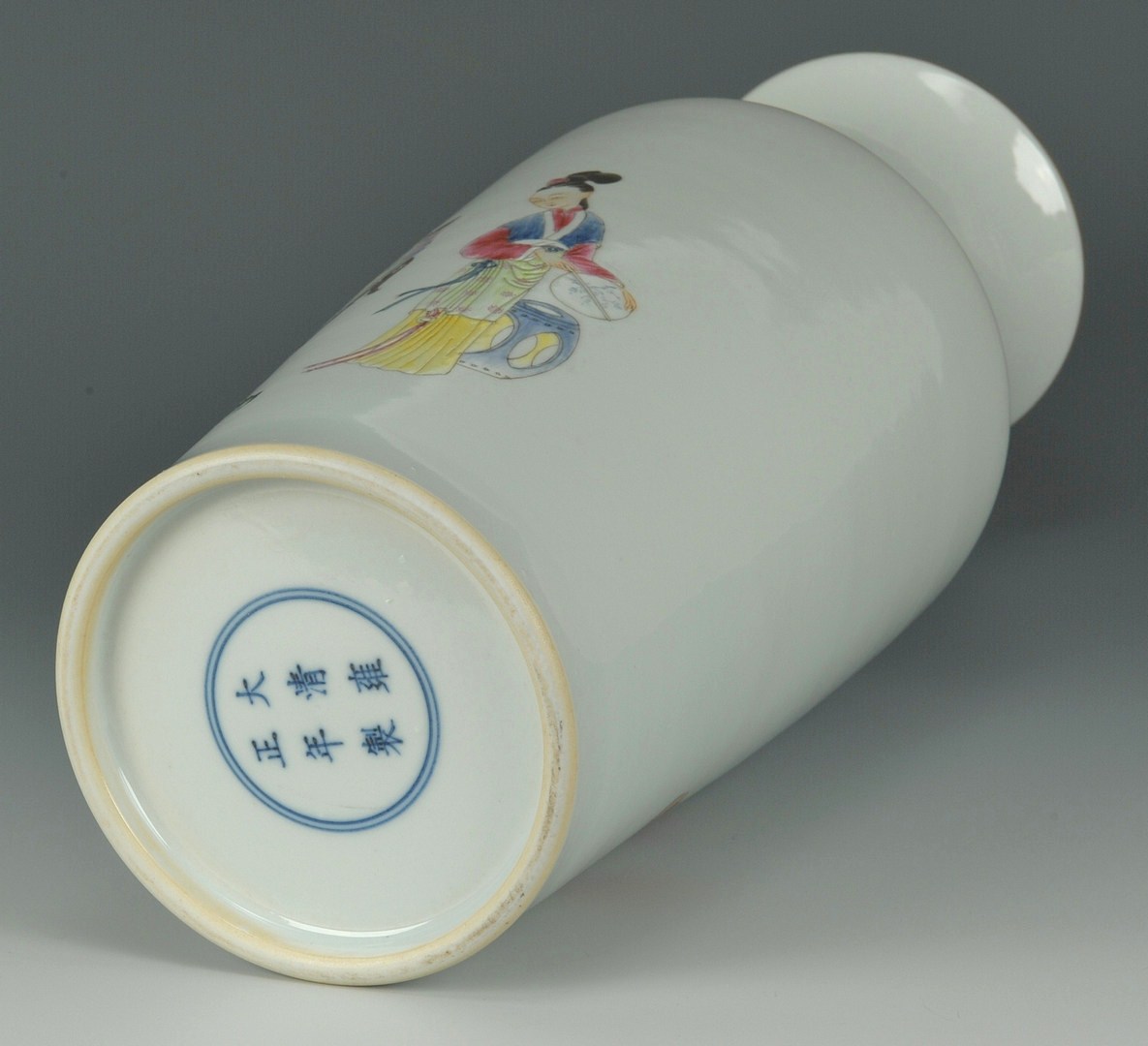 Lot 202: Chinese Famille Rose Porcelain Rouleau Vase