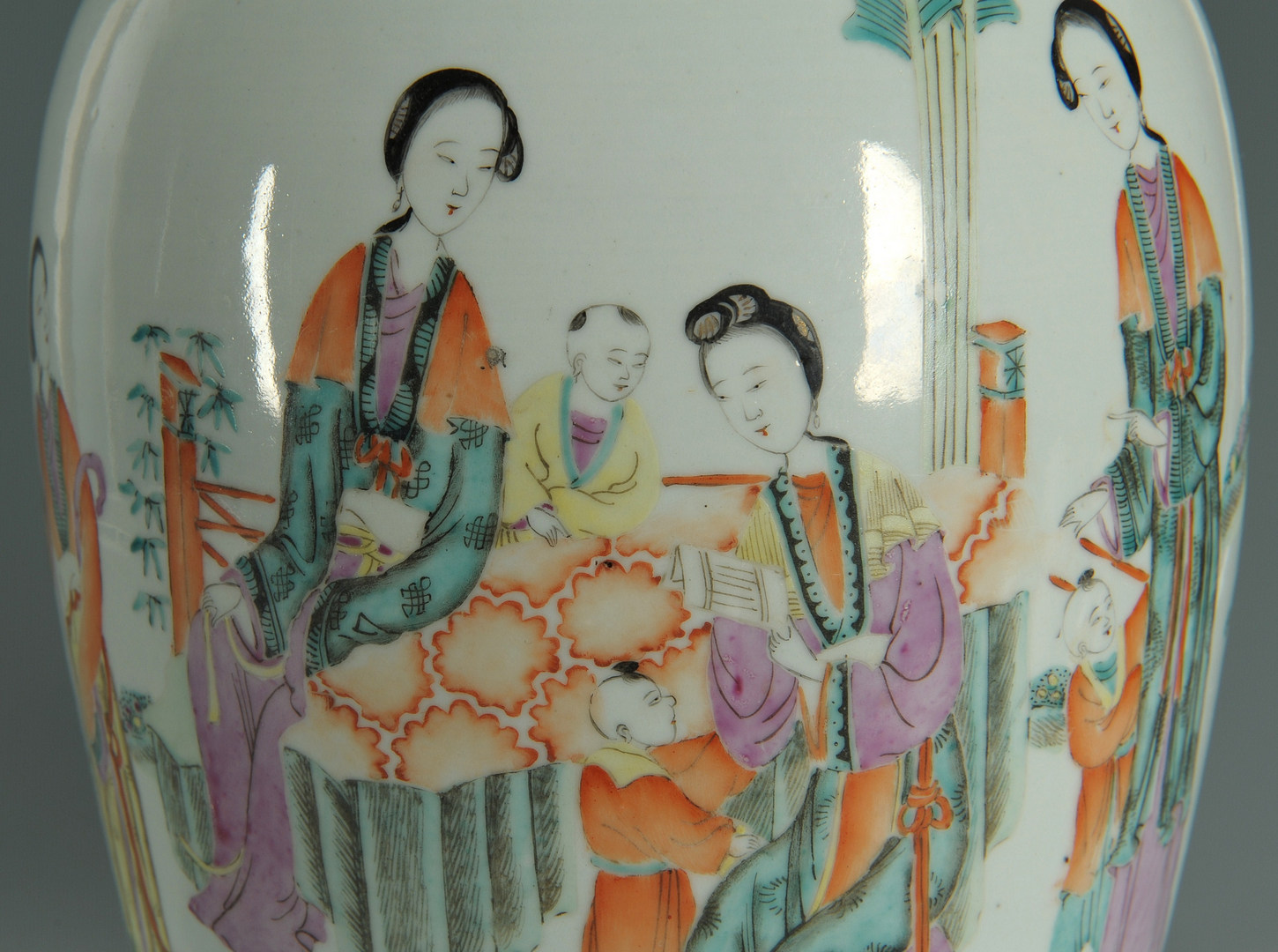 Lot 204: Chinese Famille Rose covered urn with figures