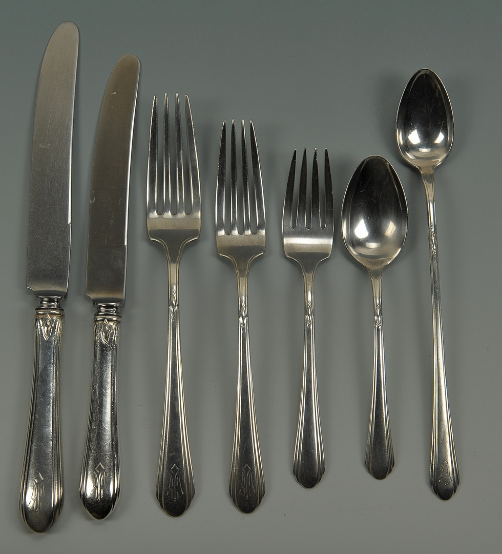 Lot 237: Towle Lady Diana flatware and other sterling