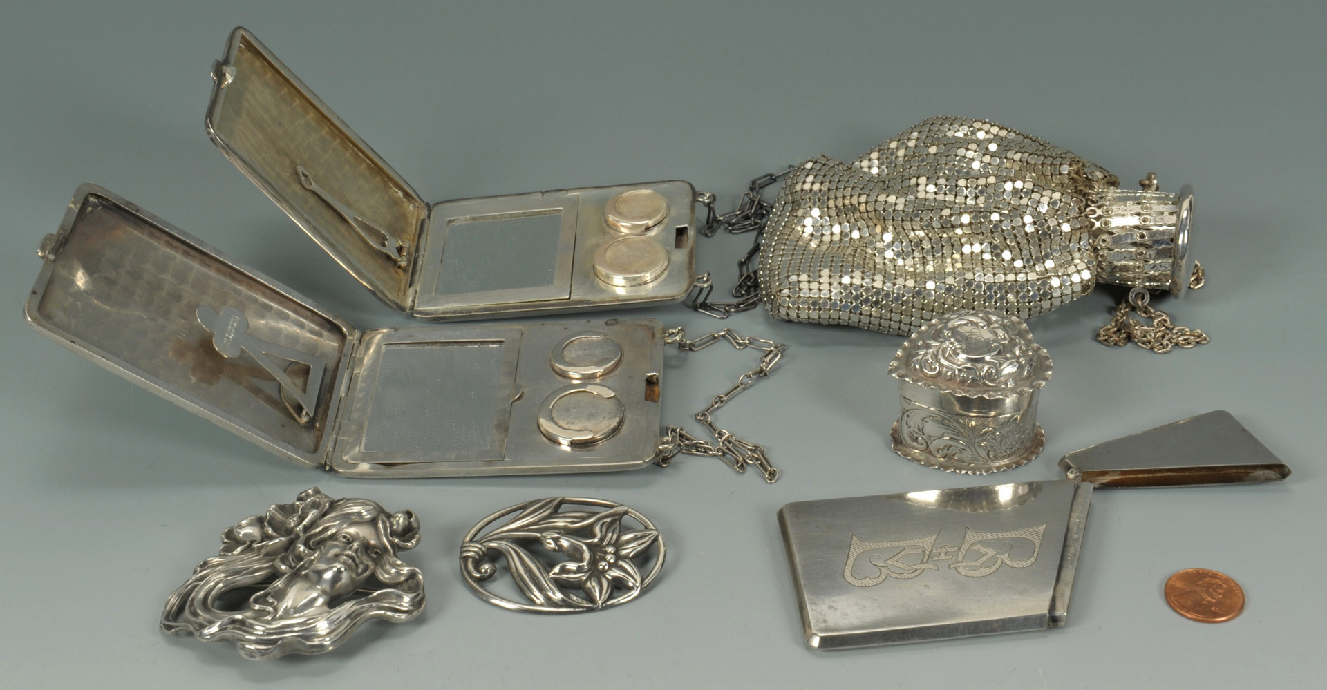 Lot 244: Lot of sterling silver ladies items, 7 pcs