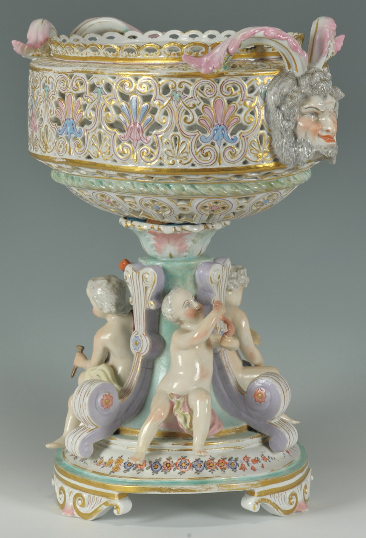 Lot 247: Large Meissen Style Figural Porcelain Centerpiece