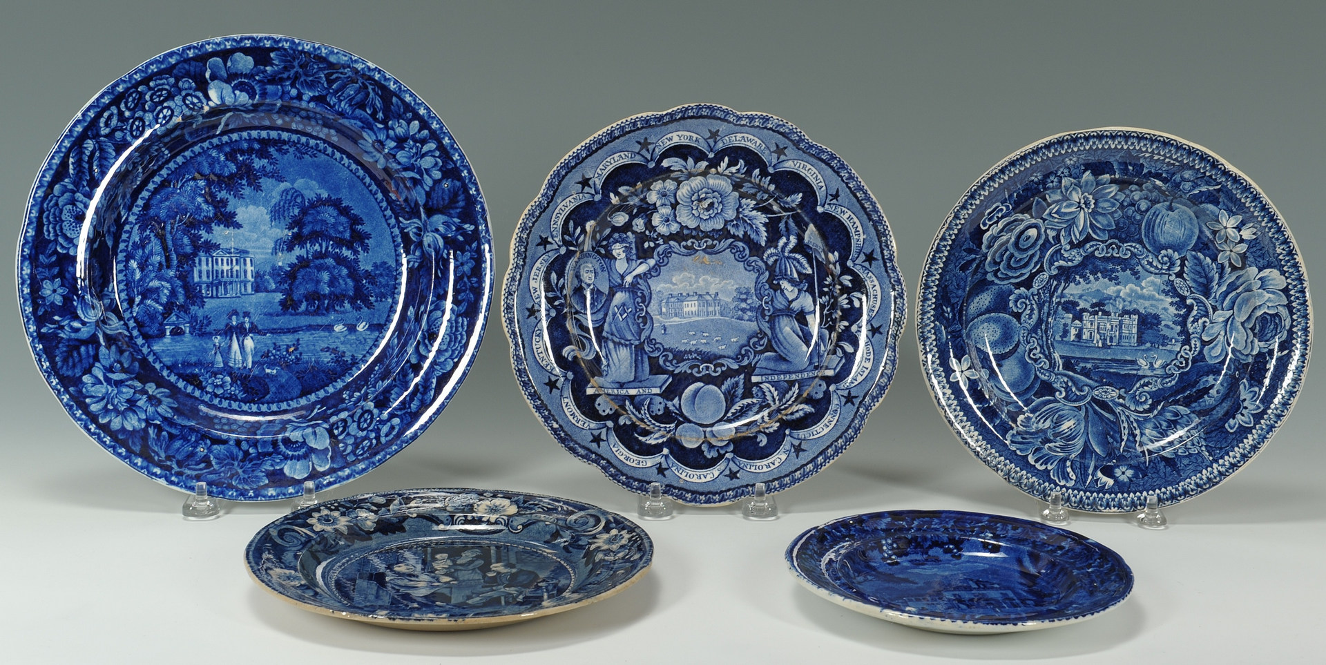 Lot 252: Group of Historic Staffordshire Plates