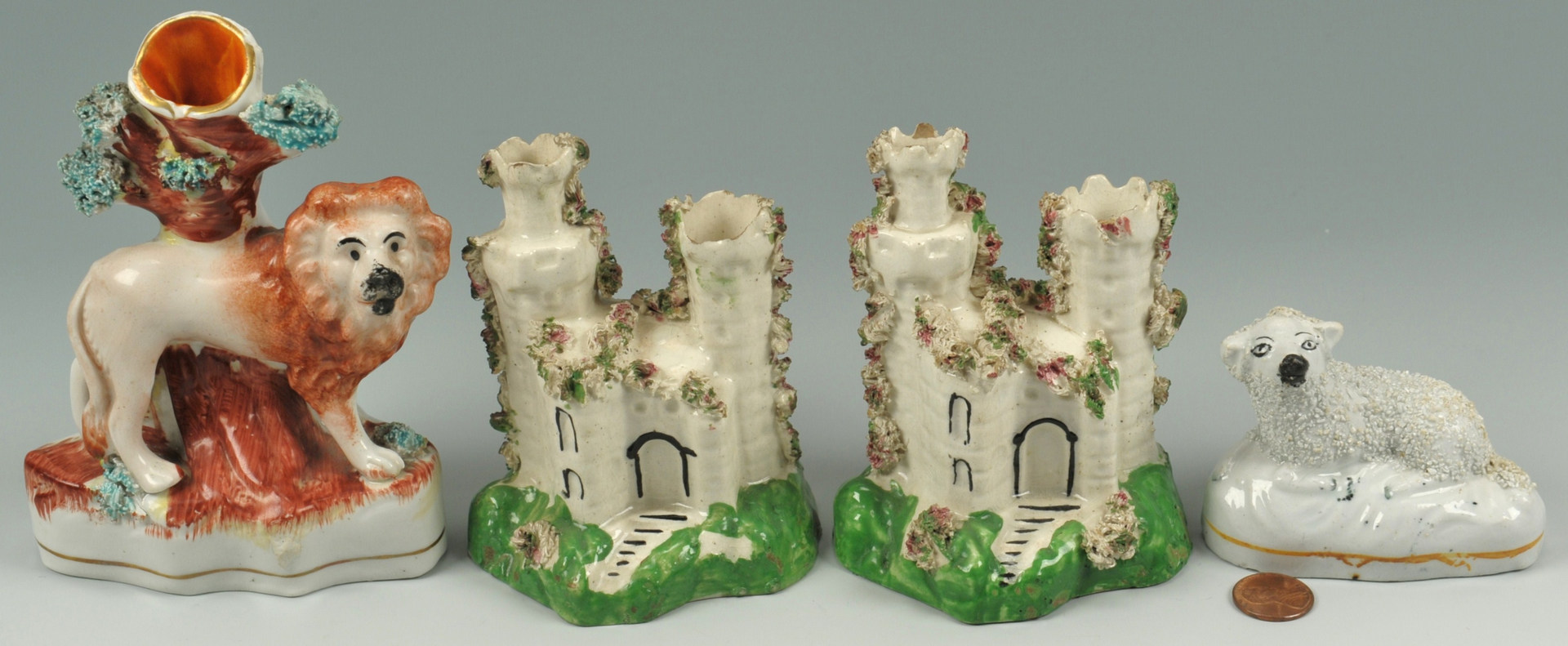 Lot 253: 4 pieces of 19th Century Staffordshire Pottery