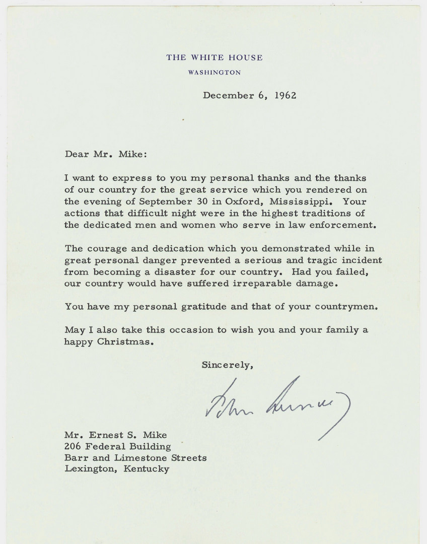 Lot 260: President John F. Kennedy Civil Rights letter