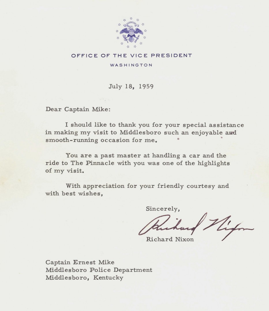 Lot 263: Nixon Signed Letter & Cumberland Gap Park Archive