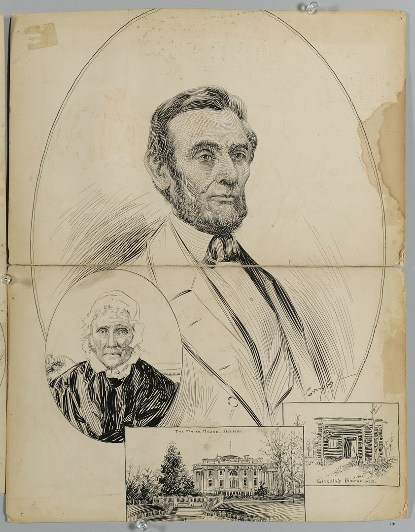 Lot 264: Presidential drawings by Albert Campbell