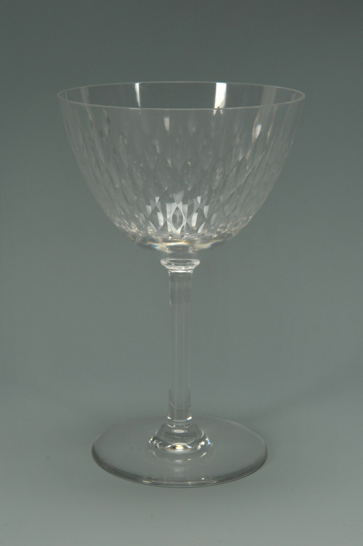 Lot 265: Baccarat Crystal water goblets, Paris pattern, 9 t